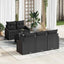 Sofa Sæt med pude med pude 6 pcs Sort polyrattan