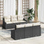 Sofa Sæt med pude med pude 7 pcs Sort og Cream polyrattan