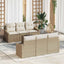Sofa Sæt med pude med pude 7 pcs Beige og creme polyrattan