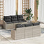 Sofa Sæt med pude med pude 7 pcs Lysegrå polyrattan