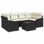 Sofa Sæt 7 stk. Sort og Cream polyrattan