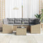 Sofa Sæt med pude med pude 7 pcs Beige og lys grå polyrattan