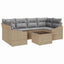 Sofa Sæt med pude med pude 7 pcs Beige og lys grå polyrattan