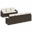 Sofa Sæt med pude med pude 8 pcs Brun og Creme polyrattan