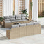 Sofa Sæt med pude med pude 9 pcs Beige og lys grå polyrattan