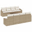 Sofa Sæt med pude med pude 9 pcs Beige og creme polyrattan