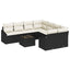 Sofa Sæt med pude med pude 9 pcs Sort og Cream polyrattan