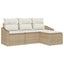 Sofa Sæt 4 stk. Beige polyrattan