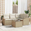 Sofa Sæt 5 stk. Beige polyrattan