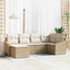 Sofa Sæt 6 stk. Beige polyrattan