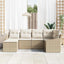 Sofa Sæt 6 stk. Beige polyrattan