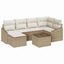 Sofa Sæt 7 stk. Beige polyrattan