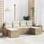 Sofa Sæt 6 stk. Beige polyrattan