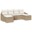 Sofa Sæt 6 stk. Beige polyrattan