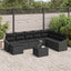 Sofa Sæt med pude 9 pcs Sort polyrattan