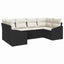 Sofa Sæt med pude 6 pcs Sort polyrattan