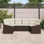 Sofa Sæt med pude 6 pcs Brun polyrattan