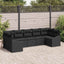 Sofa Sæt med pude 7 pcs Sort polyrattan