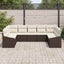 Sofa Sæt med pude 9 pcs Brun polyrattan