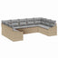 Sofa Sæt med pude 9 pcs Beige polyrattan
