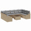Sofa Sæt med pude 10 pcs Beige polyrattan