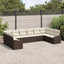 Sofa Sæt med pude 10 pcs Brun polyrattan