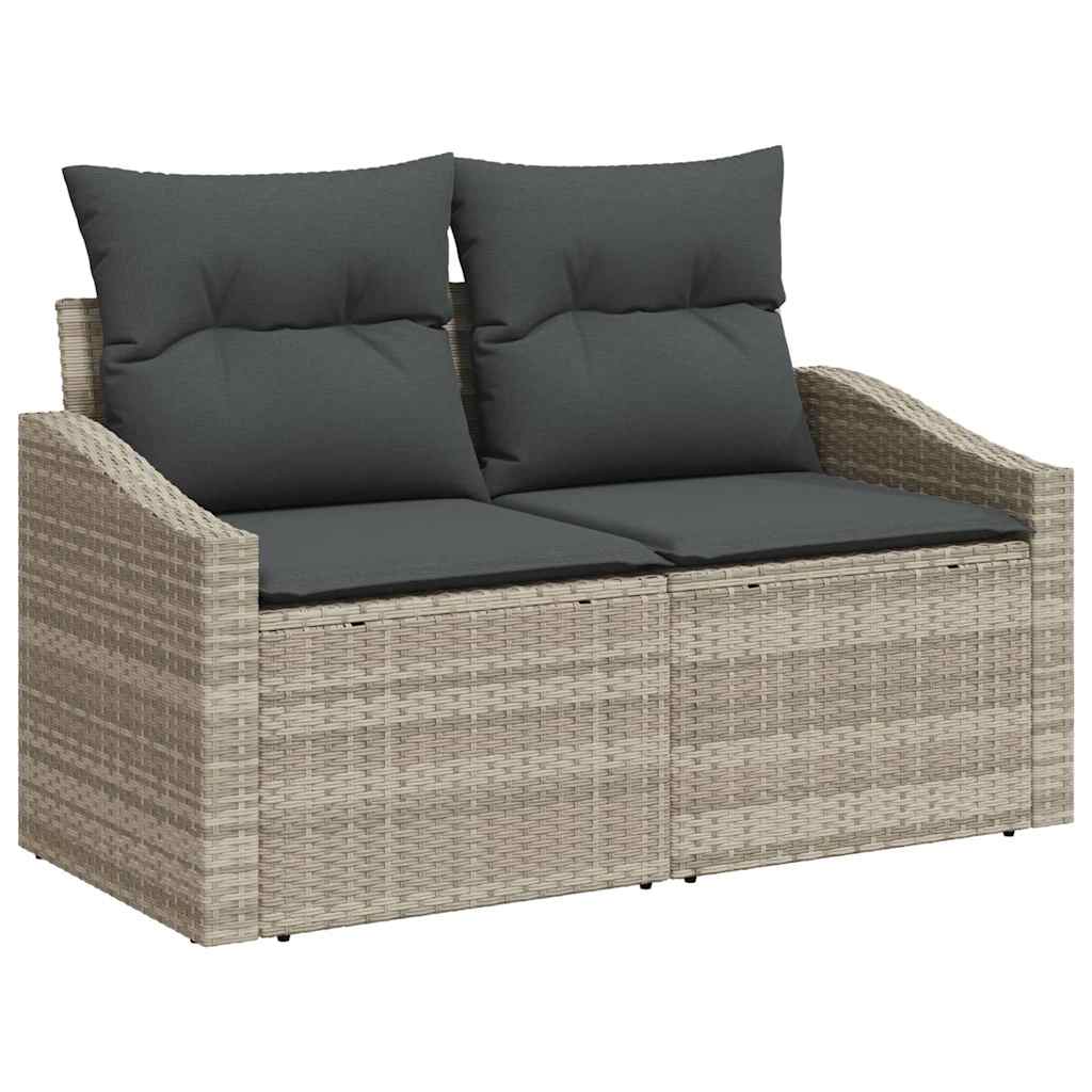 Sofa Sæt 10 stk. Lysegrå polyrattan