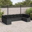 Sofa Sæt med pude 10 pcs Sort polyrattan