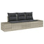 Sofa Sæt med pude 3 pcs Lysegrå polyrattan