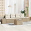 Sofa Sæt med pude med pude 5 pcs Beige og creme polyrattan