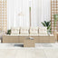 Sofa Sæt med pude med pude 5 pcs Beige og creme polyrattan