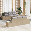 Havesofa Sæt med pude 7 pcs Beige polyrattan