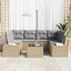 Havesofa Sæt med pude 7 pcs Beige polyrattan
