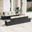 Havesofa Sæt med pude 8 pcs Sort polyrattan
