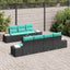 Havesofa Sæt 8 stk. Sort polyrattan