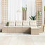 Havesofa Sæt 5 stk. Beige polyrattan