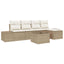 Havesofa Sæt 6 stk. Beige polyrattan