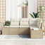 Havesofa Sæt 4 stk. Beige polyrattan