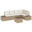 Havesofa Sæt 6 stk. Beige polyrattan