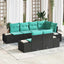 Havesofa Sæt 7 stk. Sort polyrattan