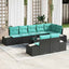 Havesofa Sæt 9 stk. Sort polyrattan