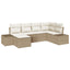 Havesofa Sæt 6 stk. Beige og creme polyrattan