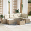 Havesofa Sæt 7 stk. Beige og creme polyrattan