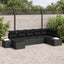 Havesofa Sæt med pude 7 pcs Sort polyrattan