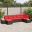 Havesofa Sæt med pude 7 pcs Brun polyrattan