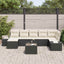 Havesofa Sæt med pude 8 pcs Sort polyrattan