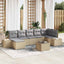 Havesofa Sæt med pude 8 pcs Beige polyrattan