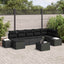 Havesofa Sæt med pude 8 pcs Sort polyrattan