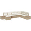 Havesofa Sæt med pude 8 pcs Beige polyrattan