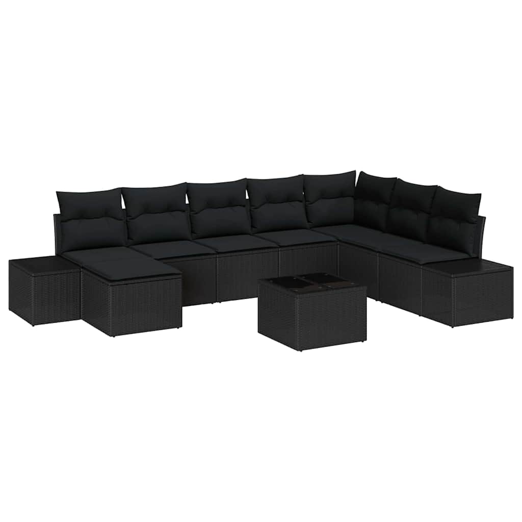 Havesofa Sæt med pude 9 pcs polyrattan